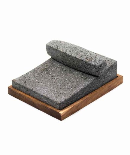 Metate con mazo rectangular