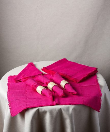 Juego de mantel 4 Personas Fucsia