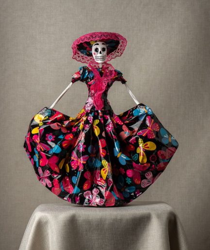 Catrina vestido folclórico rosa