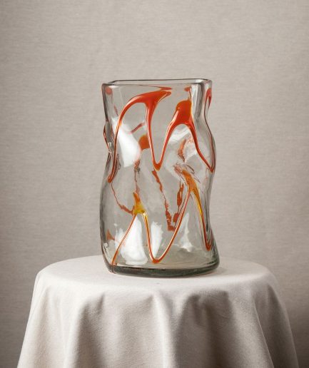 Florero cristal naranja