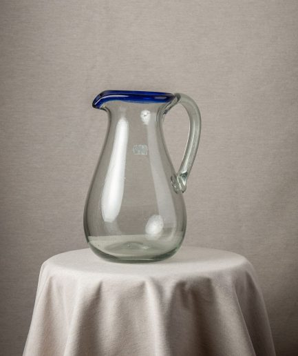 Jarra de cristal boquilla azul