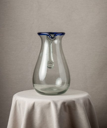 Jarra de cristal boquilla azul
