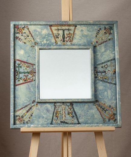 Espejo azul figuras prehispánicas