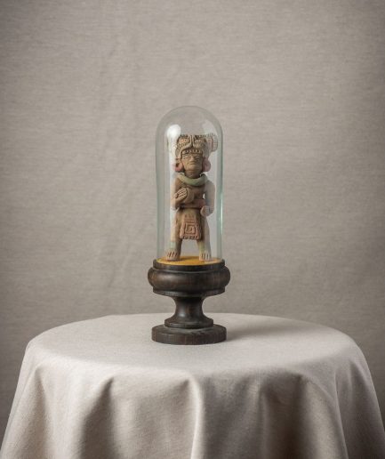 Hombre expuesto en cristal