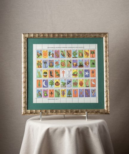 Cuadro marco dorado fondo lotería mexicana <div class="galope"> - Colección Galope - </div>