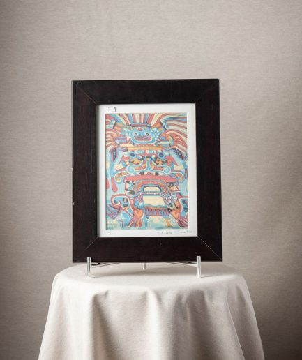 Cuadro marco negro fondo prehispánico <div class="galope"> - Colección Galope - </div>