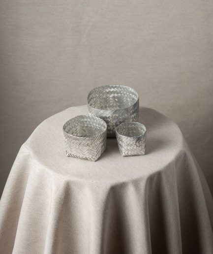 Cestas decorativas color plata <div> - Colección Galope - </div>