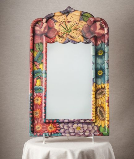 Espejo rectangular madera floral de colores <div class="galope"> - Colección Galope - </div>